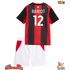 AC Milan Adrien Rabiot #12 Replica Home Stadium Kit for Kids 2026-27 Short Sleeve (+ pants)